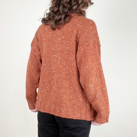 Vintage Cable Knit Wool Blend Cardigan Sweater Oversized Rustic Fall Winter Cozy - Picture 4 of 10